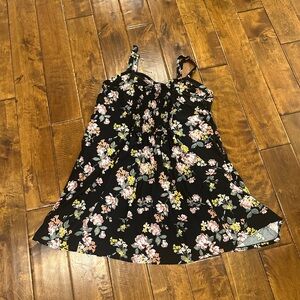 No Boundaries Black Floral Sundress with Pink & Yellow Flowers XXXL/21